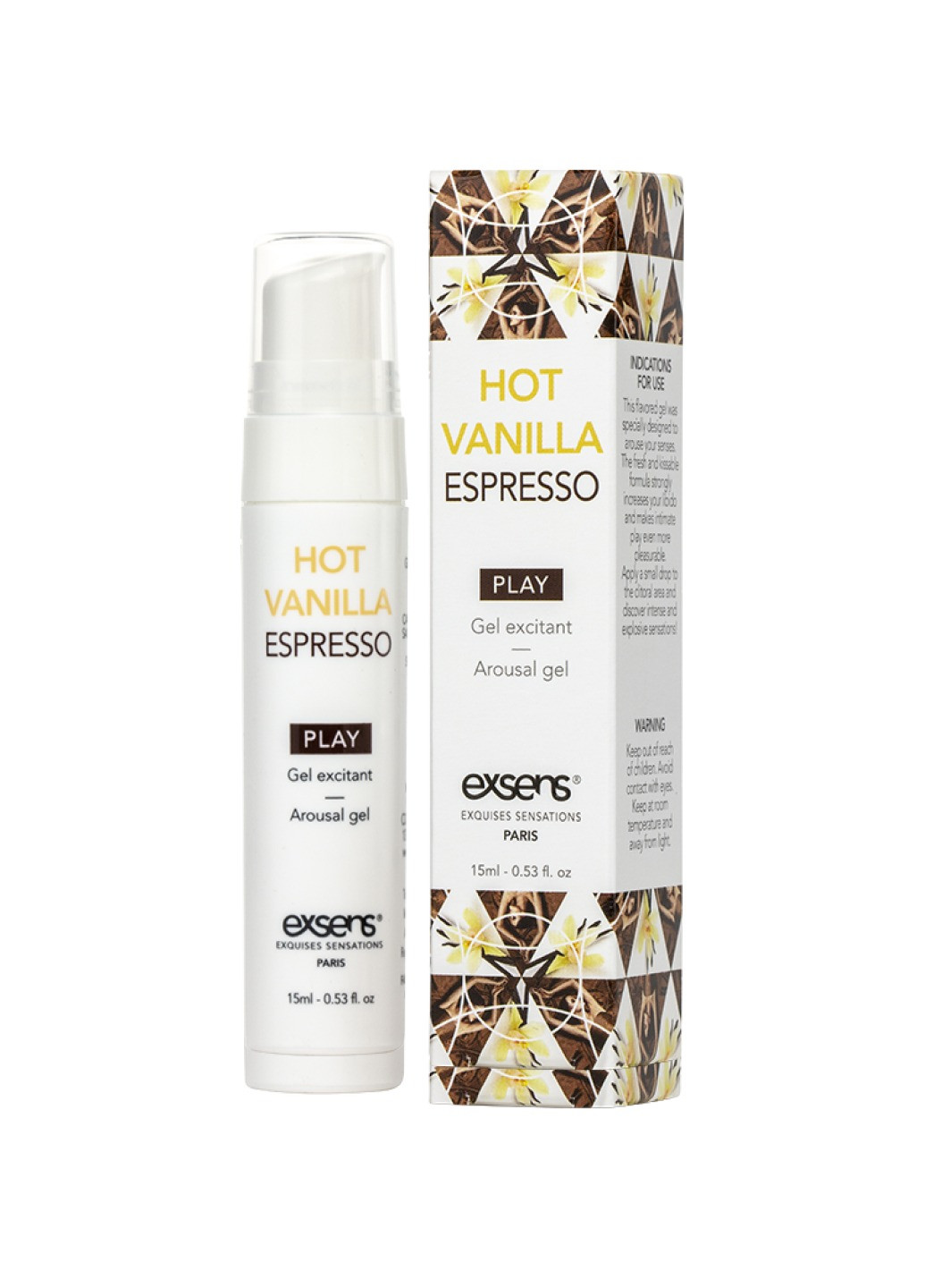 Стимулюючий гель Kissable Hot Vanilla Espresso 15мл можна для поцілунків, охолоджуючий Exsens (276843950)