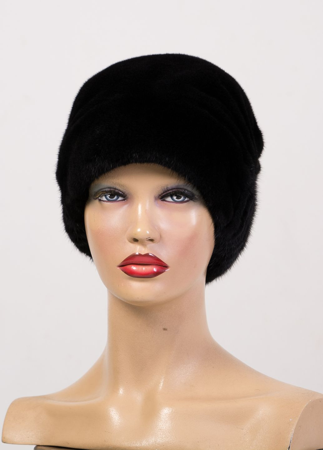 Зимова жіноча норкова шапка із справжнього хутра Меховой Стиль стразы (271530772)