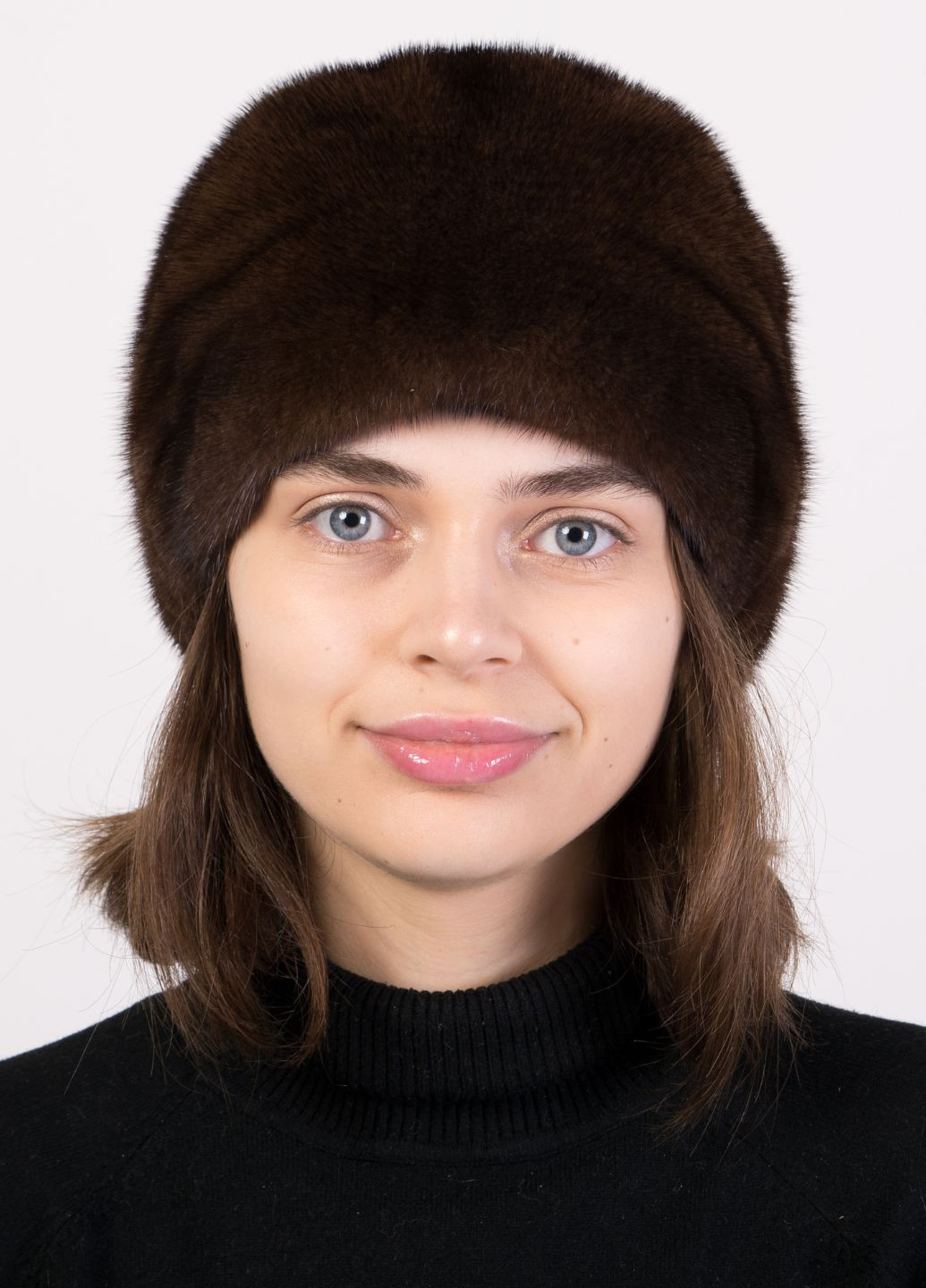 Зимняя женская норковая теплая шапка из настоящего меха Меховой Стиль ромашка (271530771)