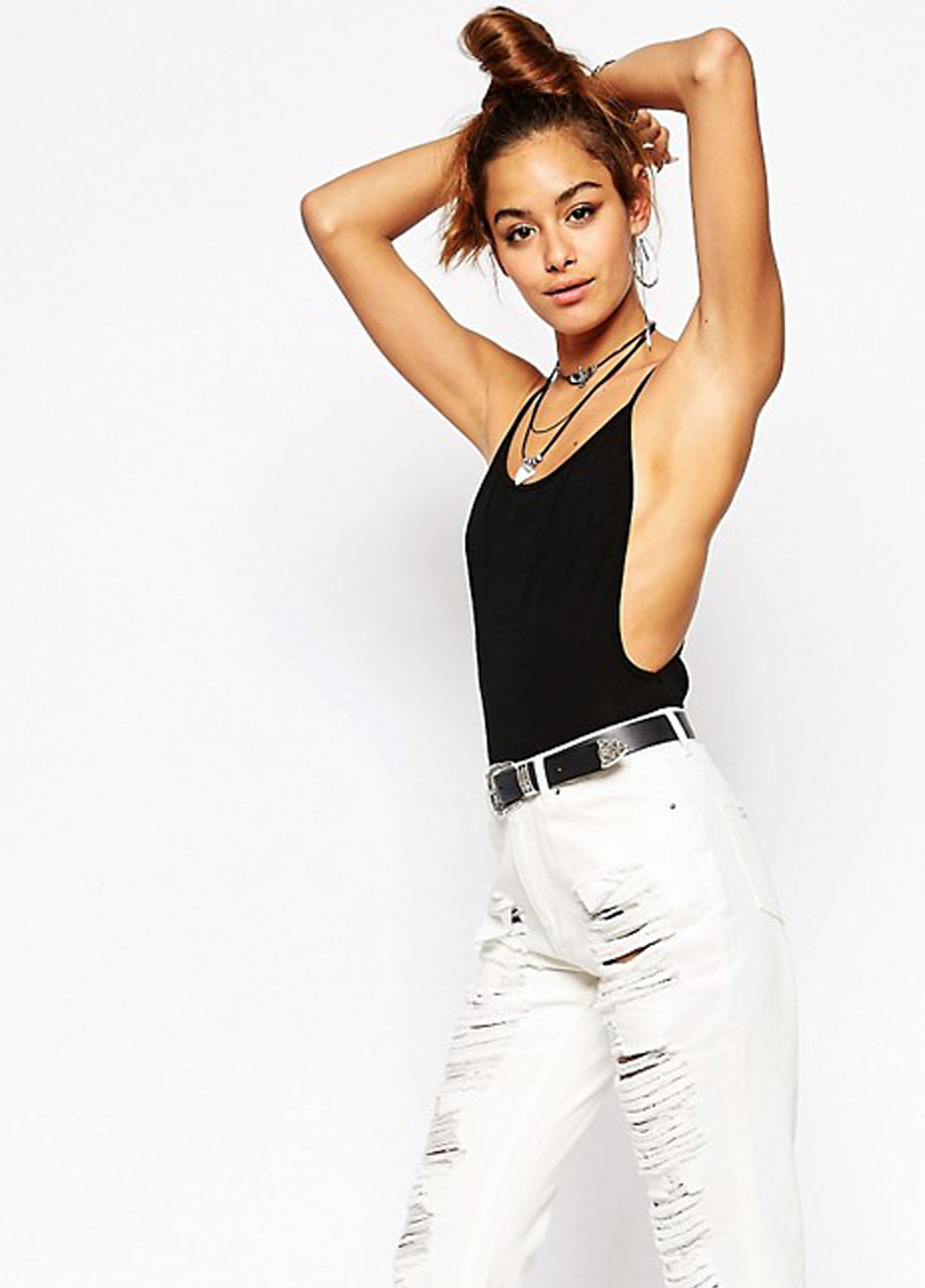 Чёрная боди-блуза Missguided