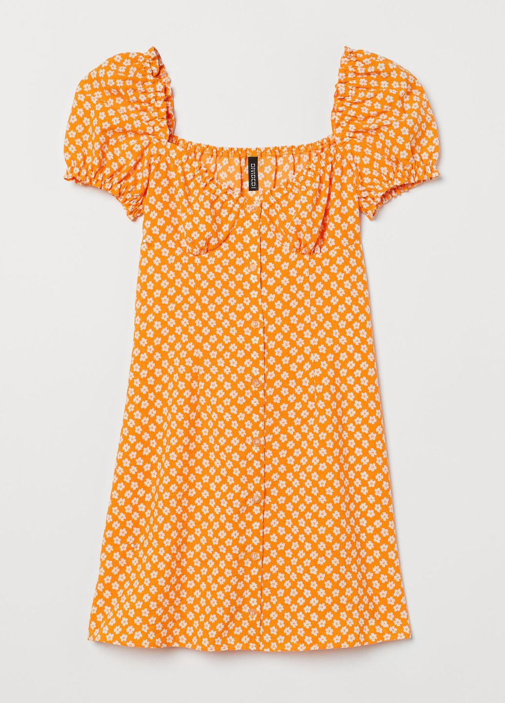 Оранжевое повседневный платье H&M с цветочным принтом