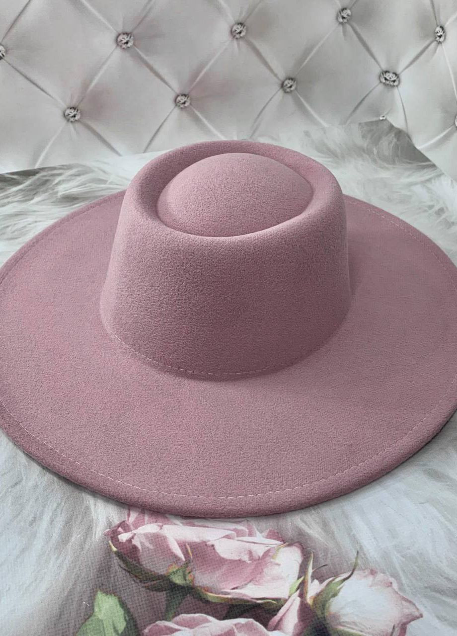 Шляпа гамблер унисекс с круглой тулией (поля 9,5 см) с регулировкой размера лиловая No Brand (271556735)