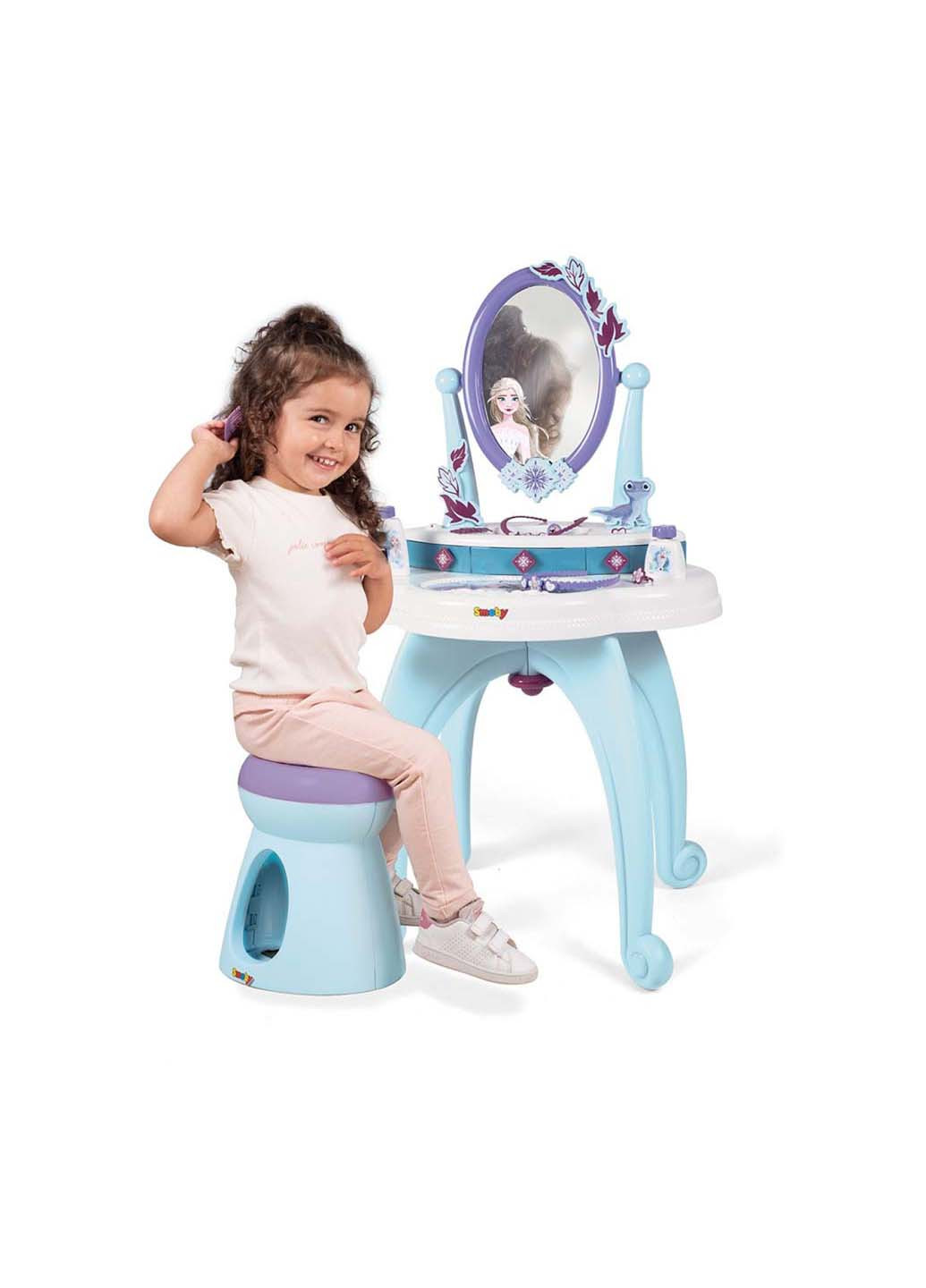 Дитячий столик із дзеркалом Frozen Salon зі стільчиком Smoby (271537677)