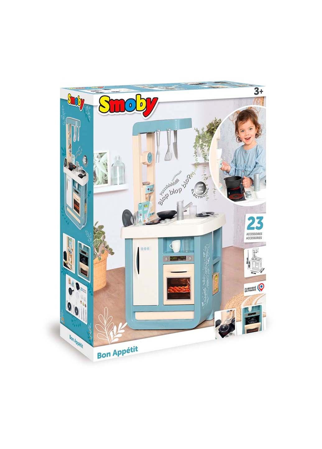 Детская кухня интерактивная Bon Appetite из 23 аксессуаров со звуковыми эффектами Smoby (271537672)