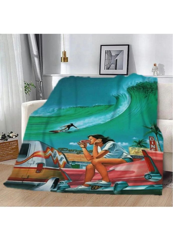 Плед 3D Синие волны 2829_B 13080 135х160 см Fashion (271545545)