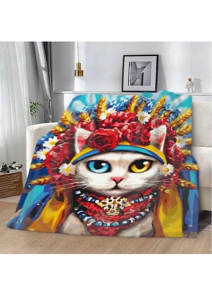 Плед 3D Український котик 2773_B 12914 135х160 см Fashion (271545602)