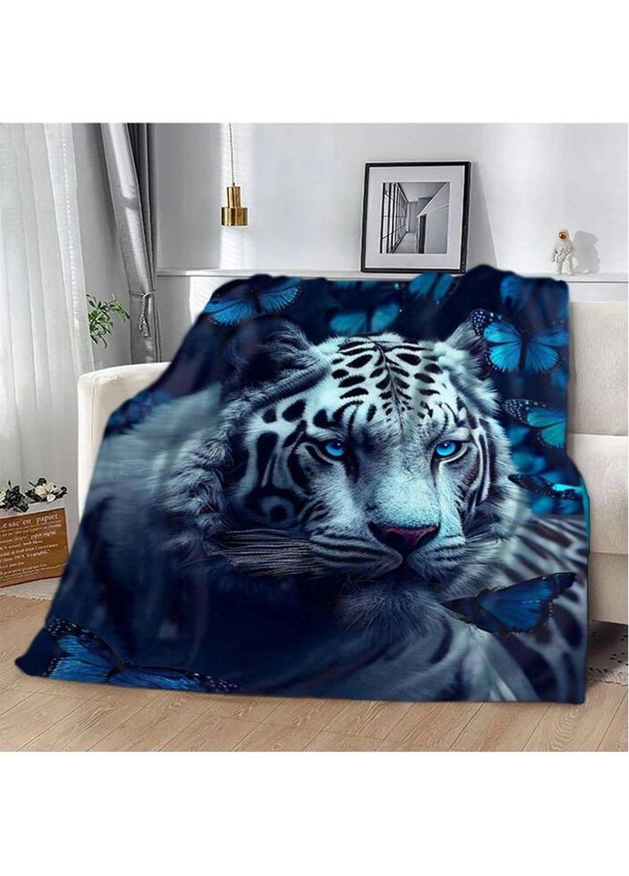 Плед 3D Синя Тигриця 20222504_B 12418 135х160 см Fashion (271548365)
