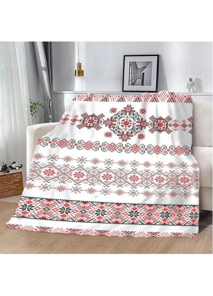 Плед 3D патріотичний Орнаментальний колорит 2631_A 12526 160х200 см Fashion (271549495)