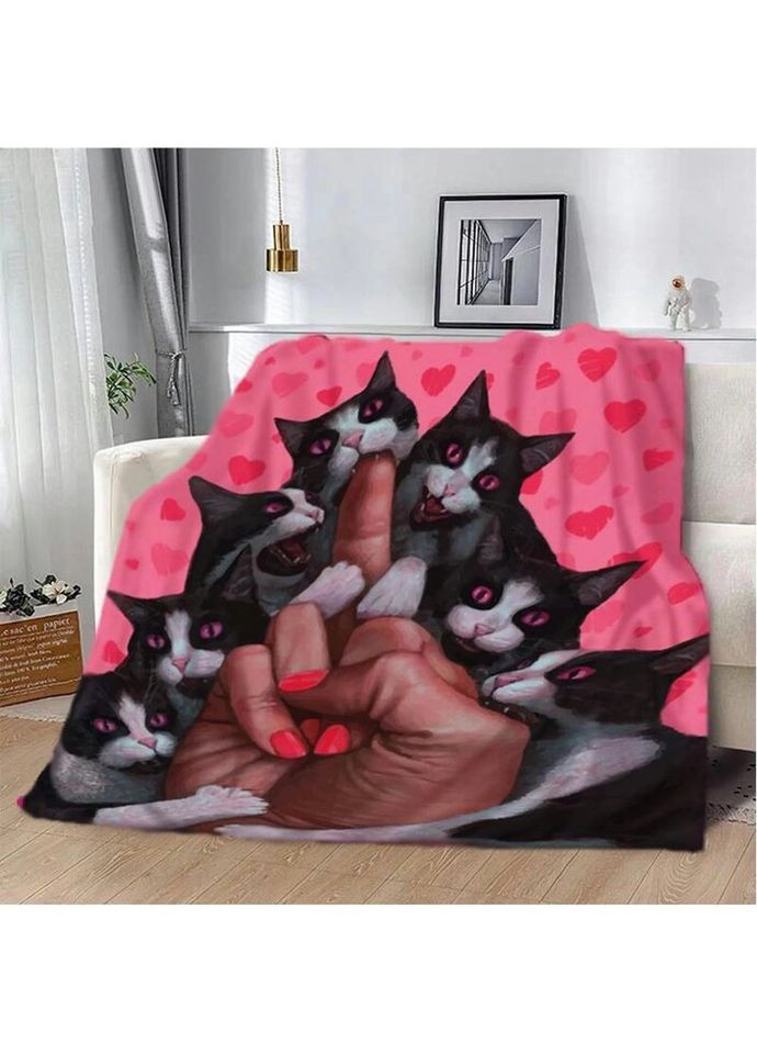 Плед 3D Смелые котики 2530_B 11962 135х160 см Fashion (271545762)