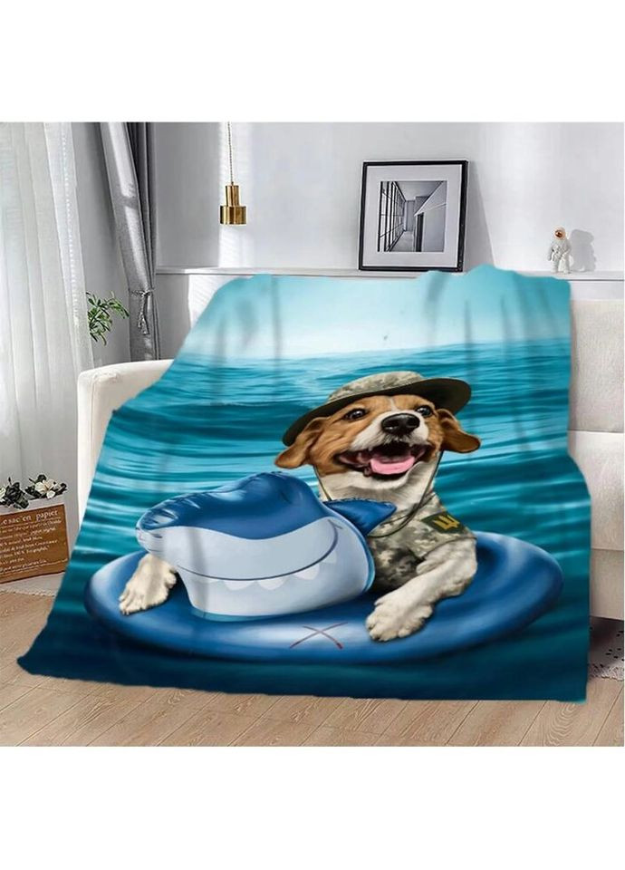 Плед патриотический 3D "Пес Патрон на морi" 2591_B 12118 135х160 см Fashion (271545521)