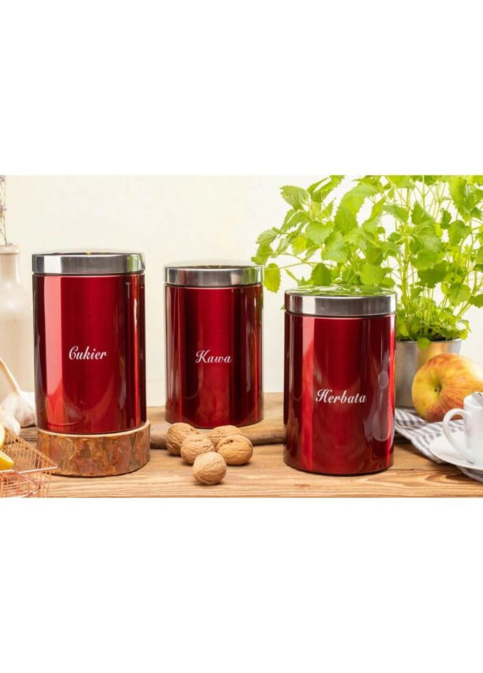 Набір банок для сипучих EB-143 11х16.3 см 3 предмети Edenberg (271548726)