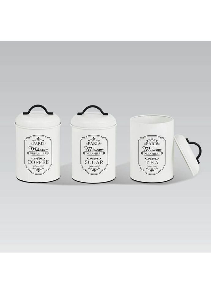 Набір банок для сипучих продуктів MR-1771-3CS 3 предмети білий Maestro (271547905)