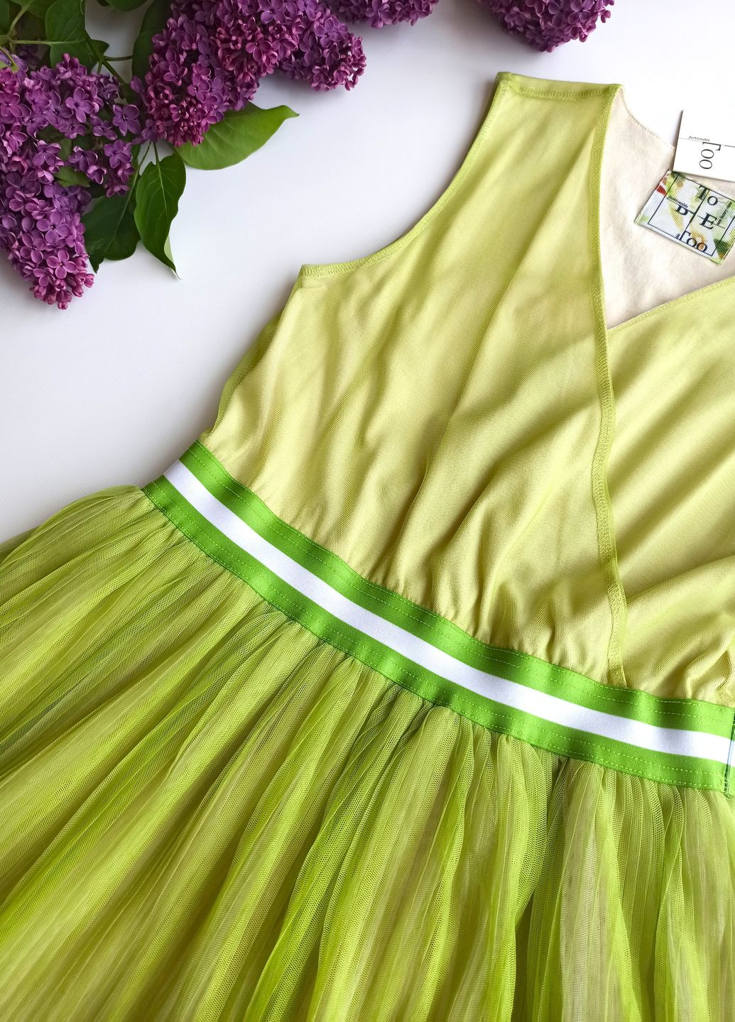 Салатовое платье для девочки tbt147 зеленое To Be Too (271690527)
