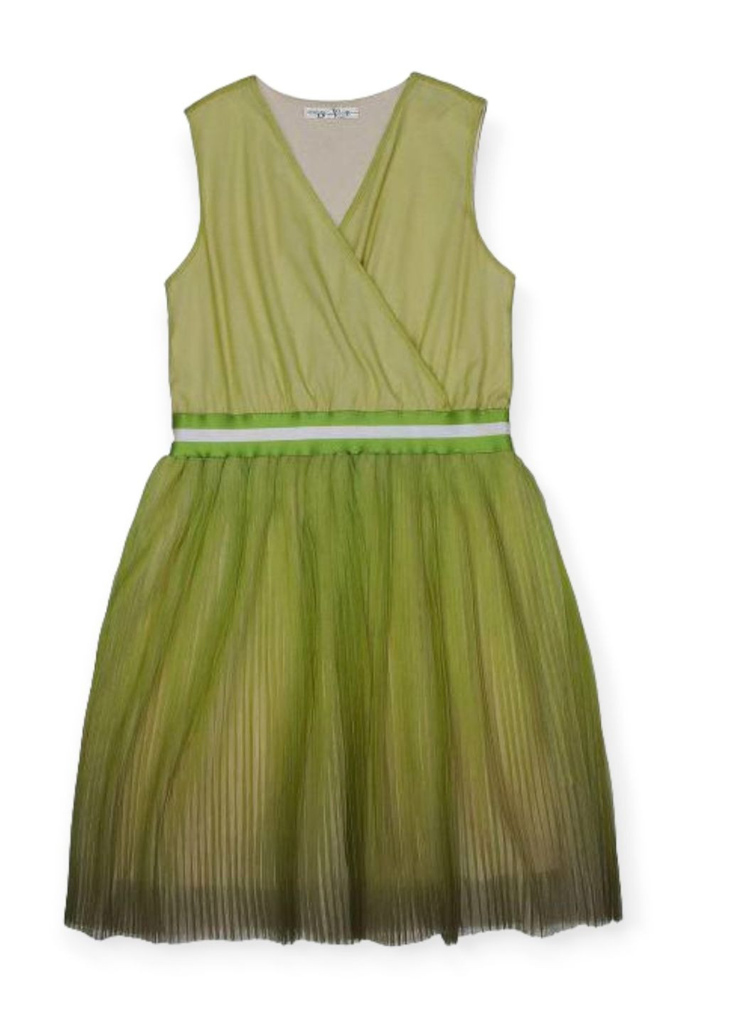 Салатова сукня для дівчинки плісерована tbt147 світло-зелена To Be Too (271690527)