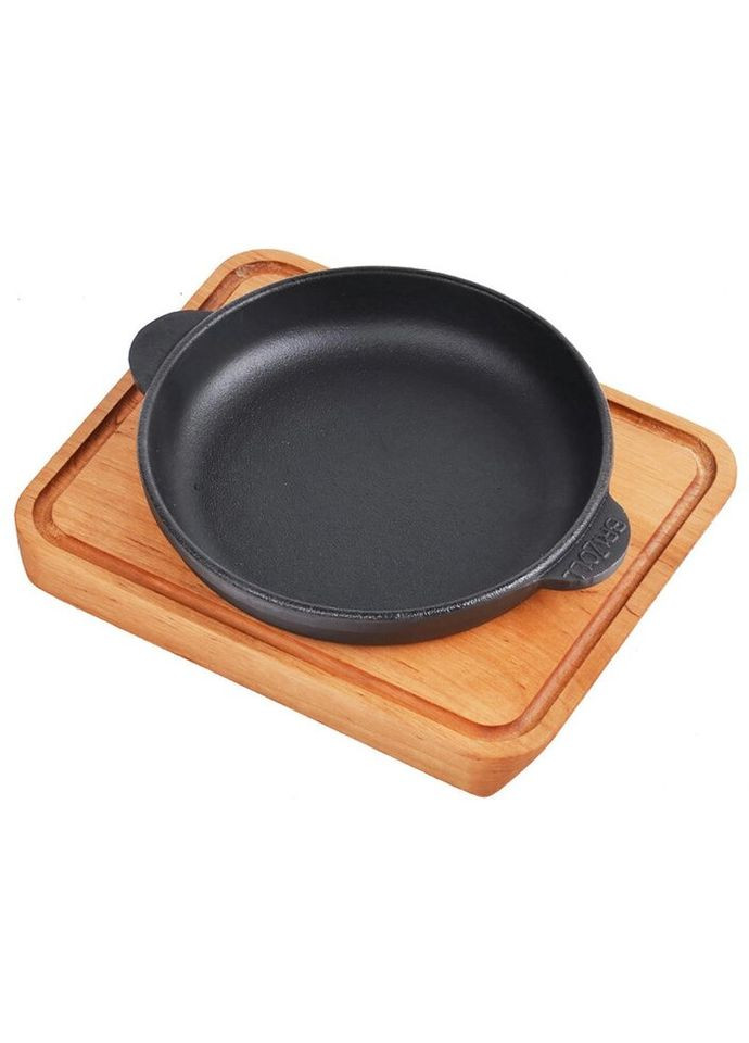Чавунна сковорода на дошці 14 см H-1425-Д Brizoll (271544428)