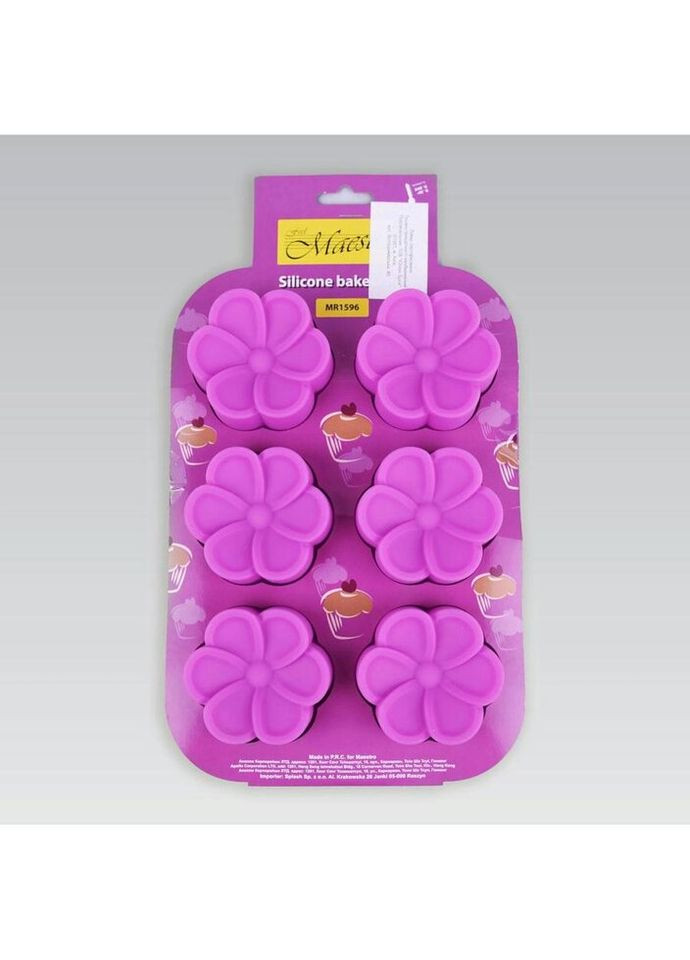 Форма для выпечки кексов Цветы MR-1596-New 17.5х31.2 см Maestro (271546913)