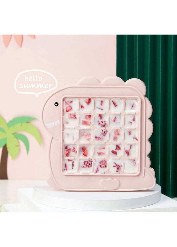 Форма для льоду пластикова Динозавр 8372 рожева No Brand (271547941)