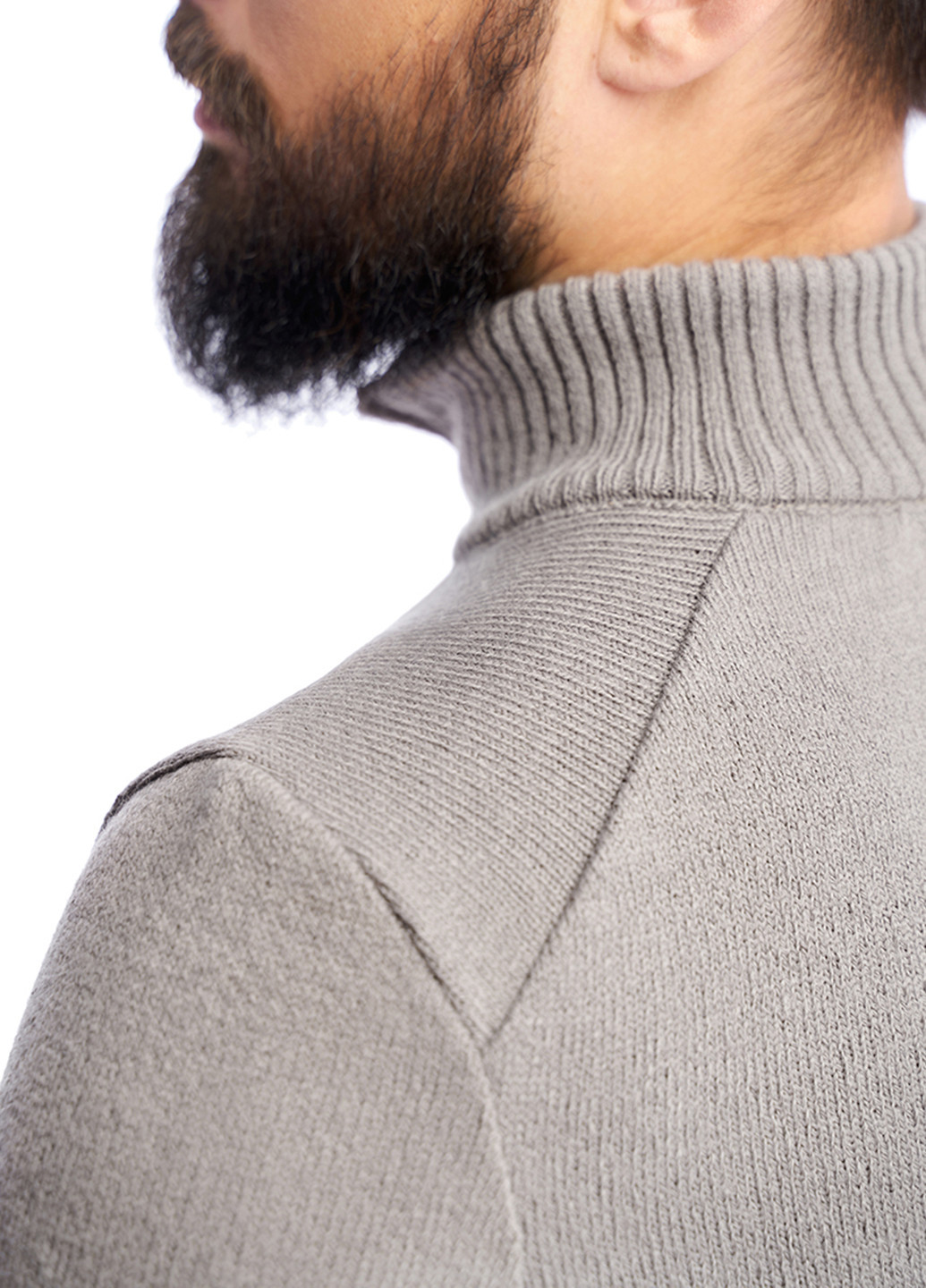 Кавовий чоловічий еластичний светр з коміром на блискавці SVTR