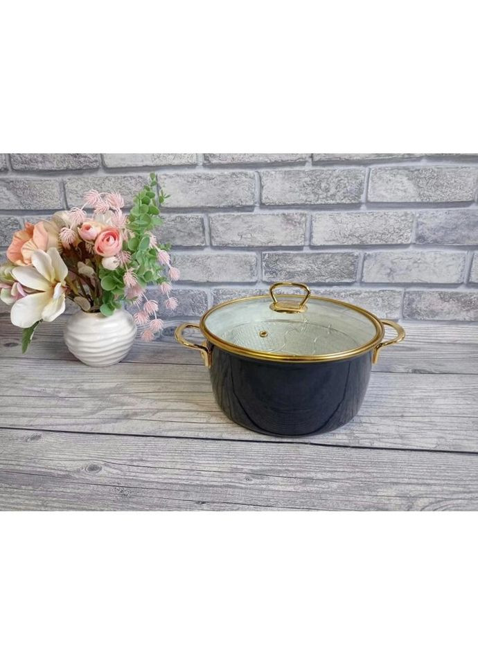 Каструля з кошиком для фритюру 10100-22-Grey 22 см 3.7 л сіра OMS (271545196)