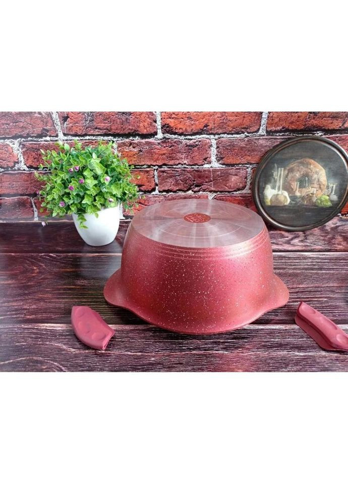 Каструля зі скляною кришкою 3120-24-red 24 см 4.5 л OMS (271548060)