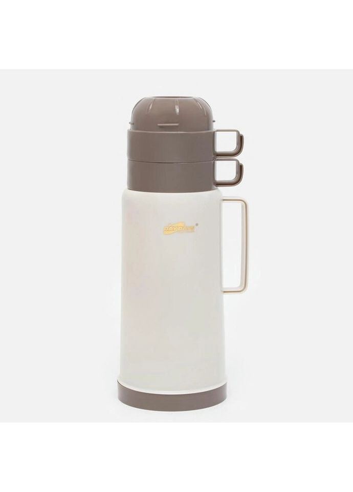 Термос питьевой с двумя чашками FRU-269-beige 1 л бежевый Frico (271544985)