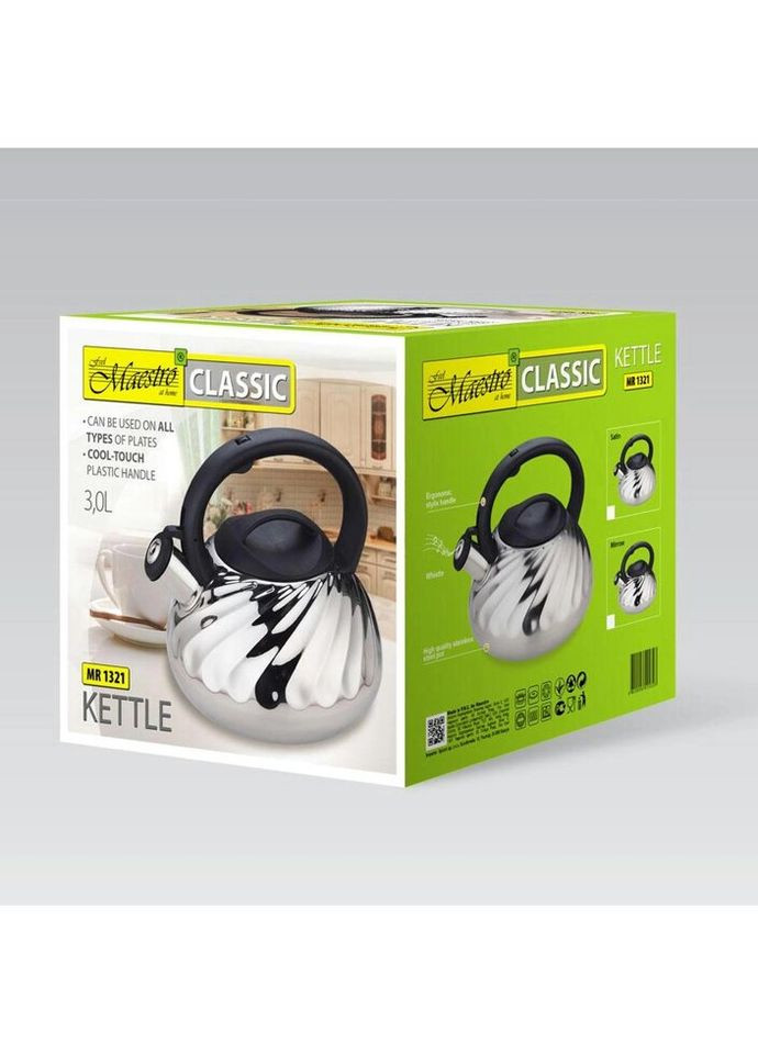 Чайник со свистком MR-1321 3 л серебристый Maestro (271551106)