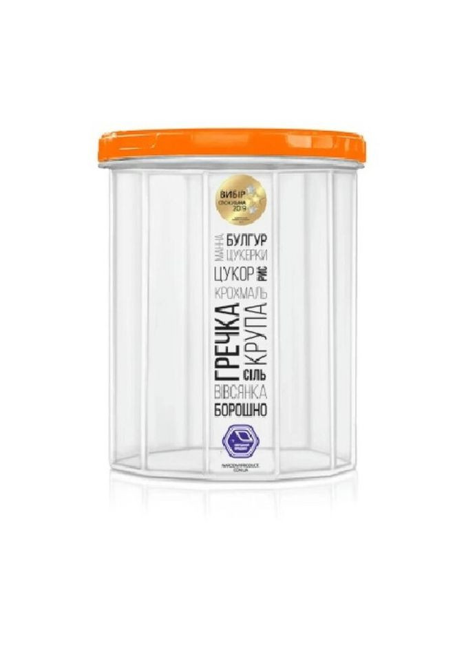 Контейнер пищевой для сыпучих продуктов с резьбой NP-84-о 1,5 л оранжевый Stenson (271550272)
