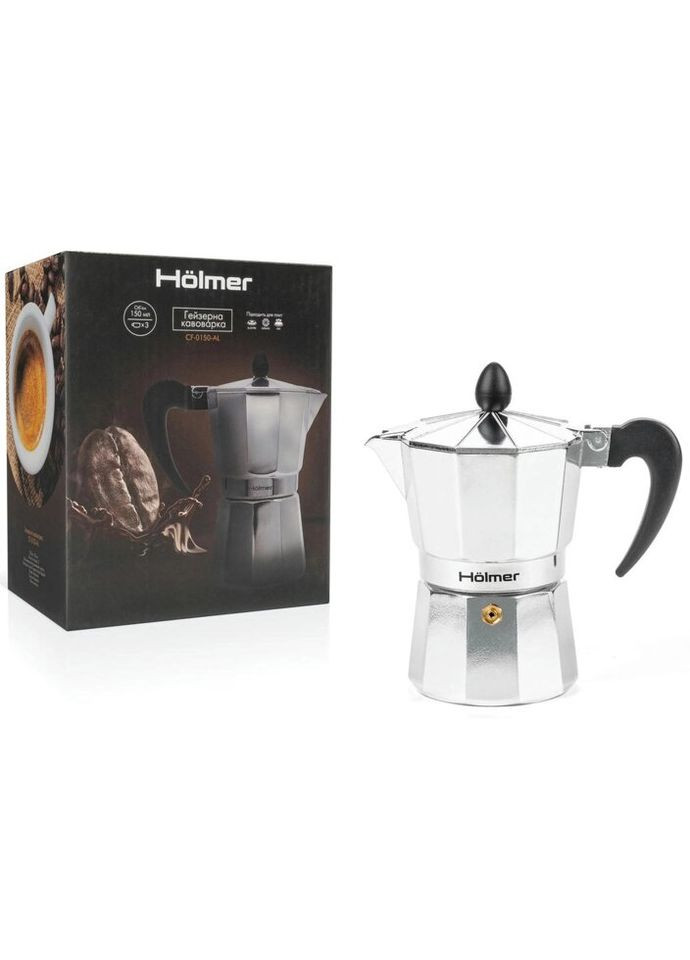 Гейзерная кофеварка CF-0300-AL 6 чашек 300 мл Holmer (271552269)