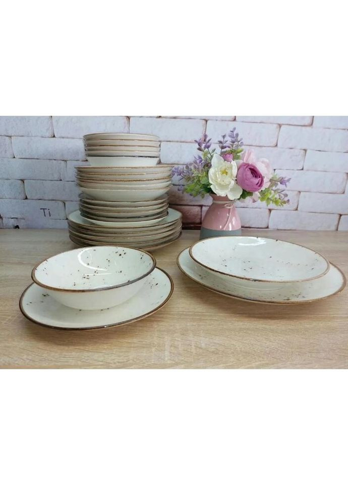 Сервіз столовий Spiral Kahve DN24-SPIRAL-KAHVE 24 предмети TULU (271553517)