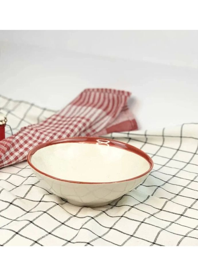 Тарелка суповая Декор Керамика Cappuccino Red КР-700 17,5 см 700 мл Декор Кераміка (271552498)