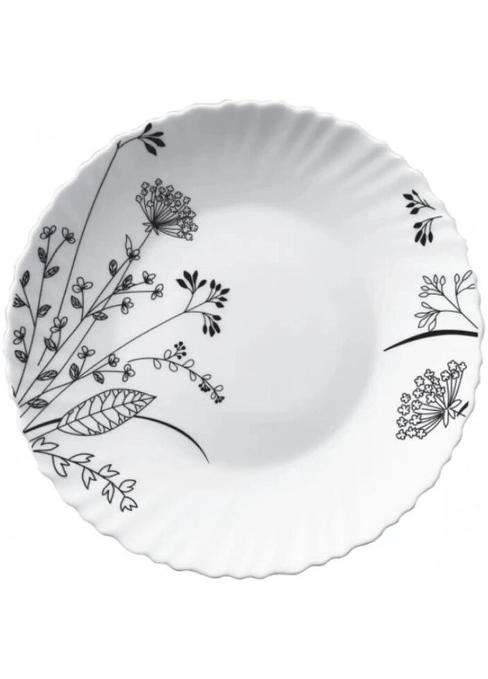 Тарілка десертна Чорно-біле суцвіття V-190BW 19 см Vittora (271553505)