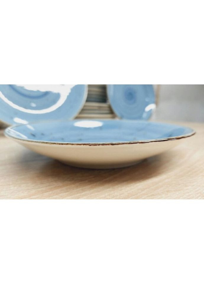 Тарелка суповая spiral-blue-21 21 см голубая TULU (271553519)