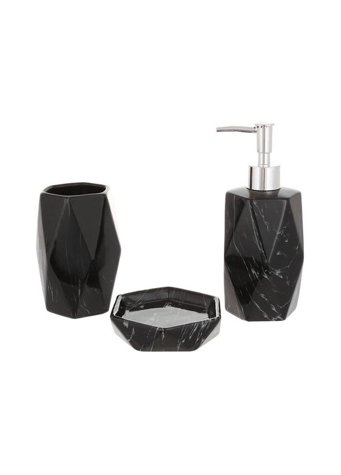 Набір аксесуарів для ванної Bona Di 851-318 3 предмети чорний BonaDi (271552924)