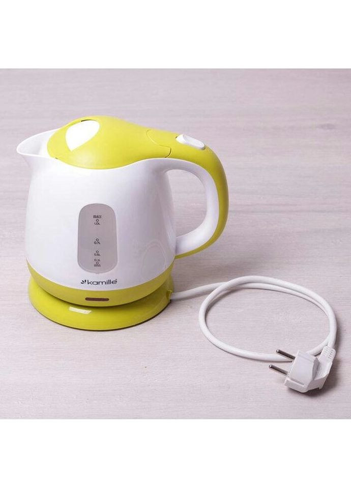 Електрочайник білий із салатовим на 1 л KM-1719A Kamille (271552098)