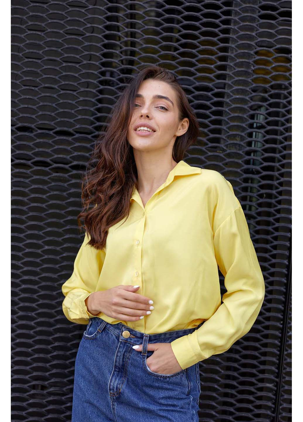 Желтая повседневный рубашка SL-Fashion