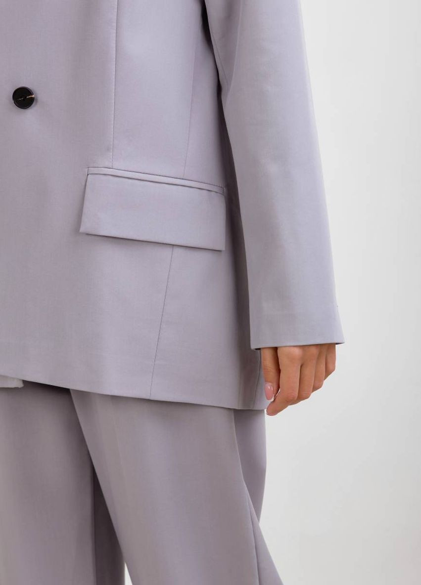 Серый женский пиджак свободного кроя romashka Ромашка однотонный - демисезонный