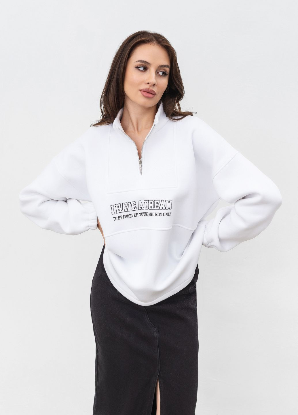 Белый свитшот romashka Ромашка однотонный (271572363)