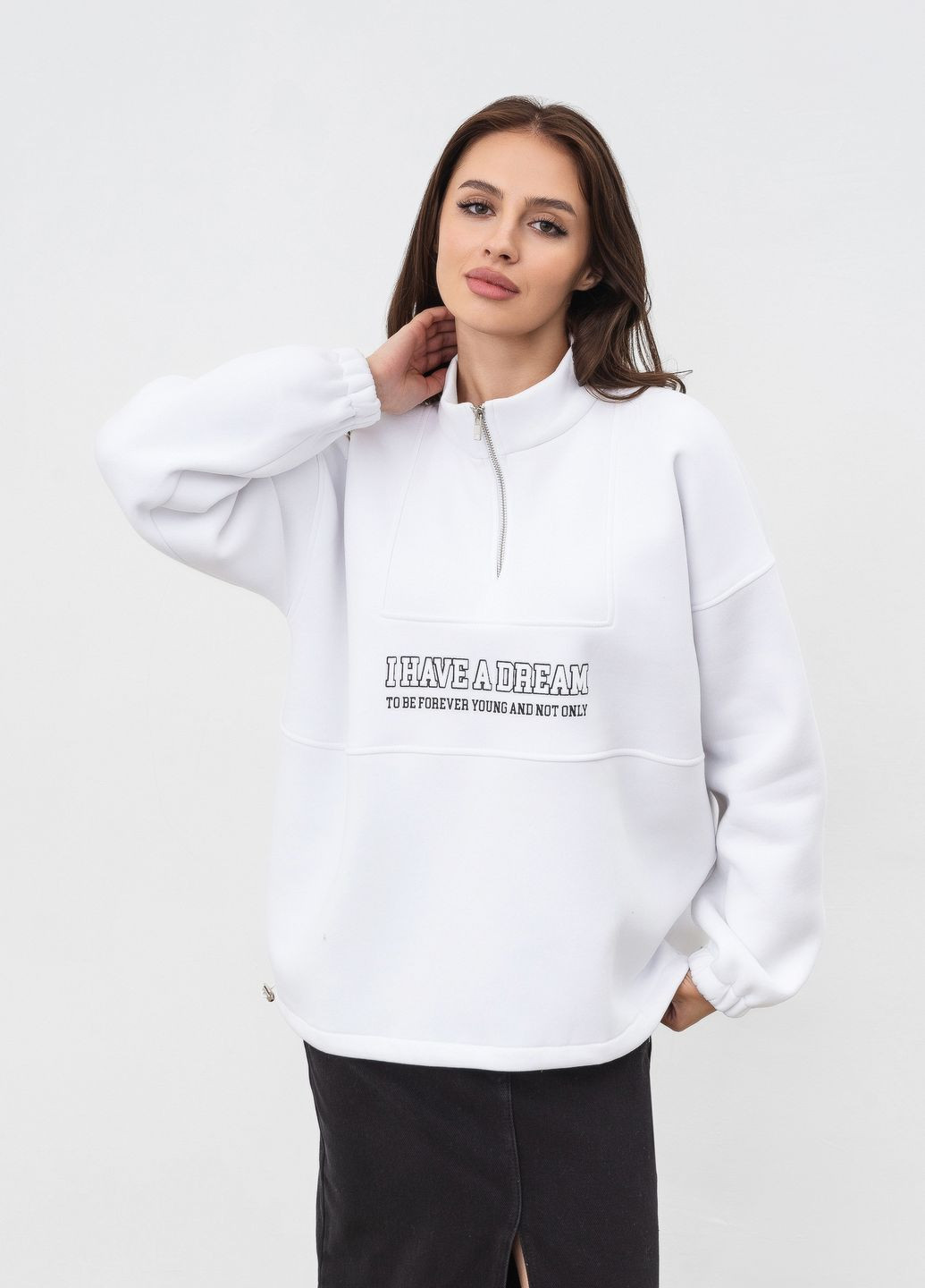 Белый свитшот romashka Ромашка однотонный (271572363)