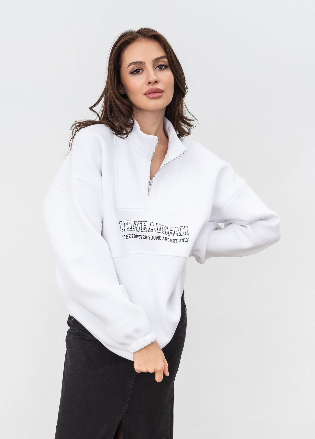 Белый свитшот romashka Ромашка однотонный (271572363)