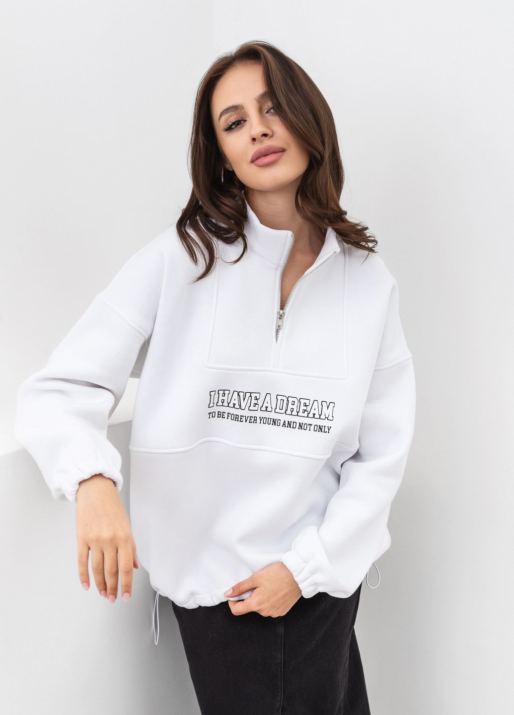 Белый свитшот romashka Ромашка однотонный (271572363)