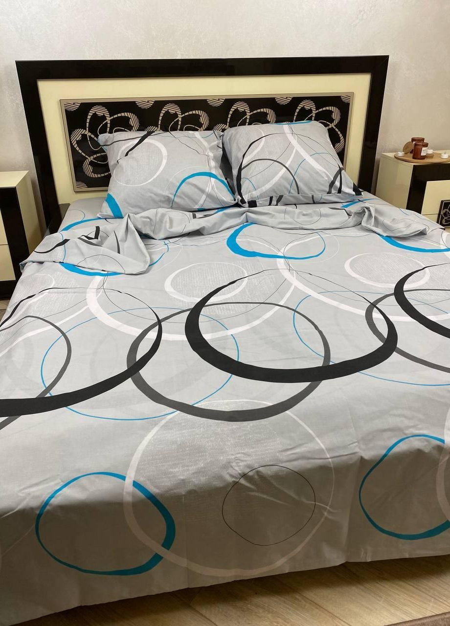 Постельное белье хлопковое Узоры Двуспальное 180 x 220 Бязь Серый 50 х 70 No Brand (271665256)