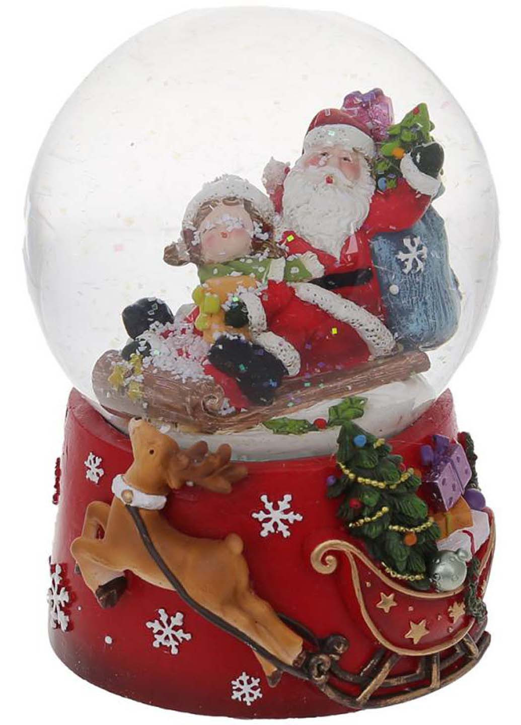 Музыкальный водяной шар santa in sleigh 14см BonaDi (271818264)
