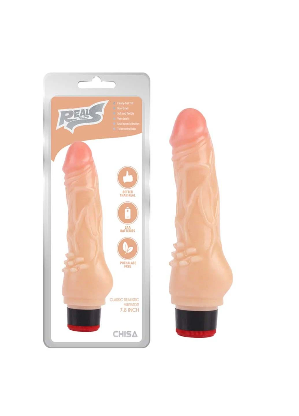 Вибратор мультискоростной с усиками Classic Realistic Vibrator 7.8 Chisa (271840951)