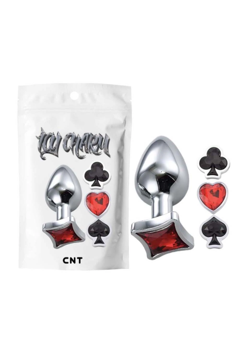 Анальная пробка с сменными карточными мостями наконечниками Poker Game Gem Plug Set CNT (271840775)