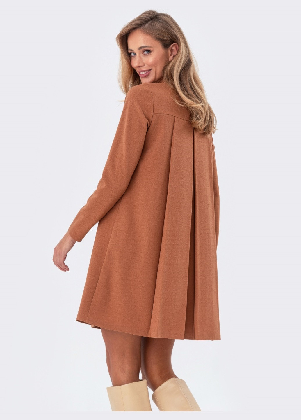 Терракотовое короткое платье терракотового цвета Dressa