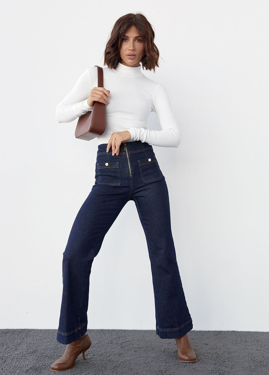 Женские джинсы со стрелками и накладными карманами Lurex - (271126087)