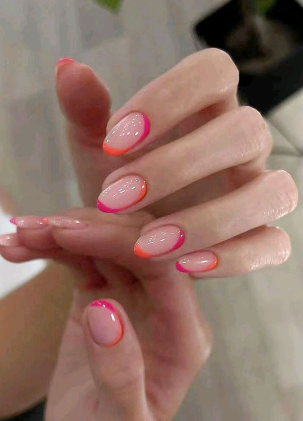 Накладні нігті зі скотчем і пилочкою помаранчево-рожеві 24 шт 056 Nails (271986097)