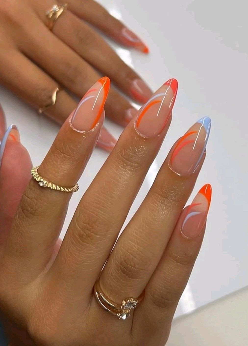 Накладные ногти со скотчем и пилочкой оранжевые 24 шт 048 Nails (271986052)