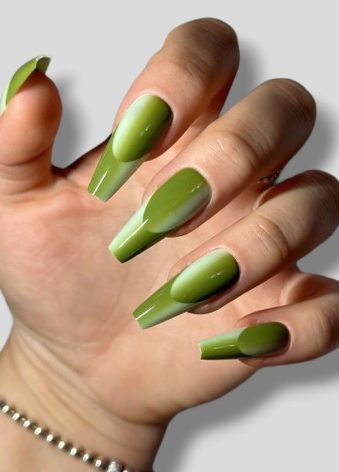 Накладные ногти со скотчем и пилочкой зеленые 24 шт 004 Nails (271986056)