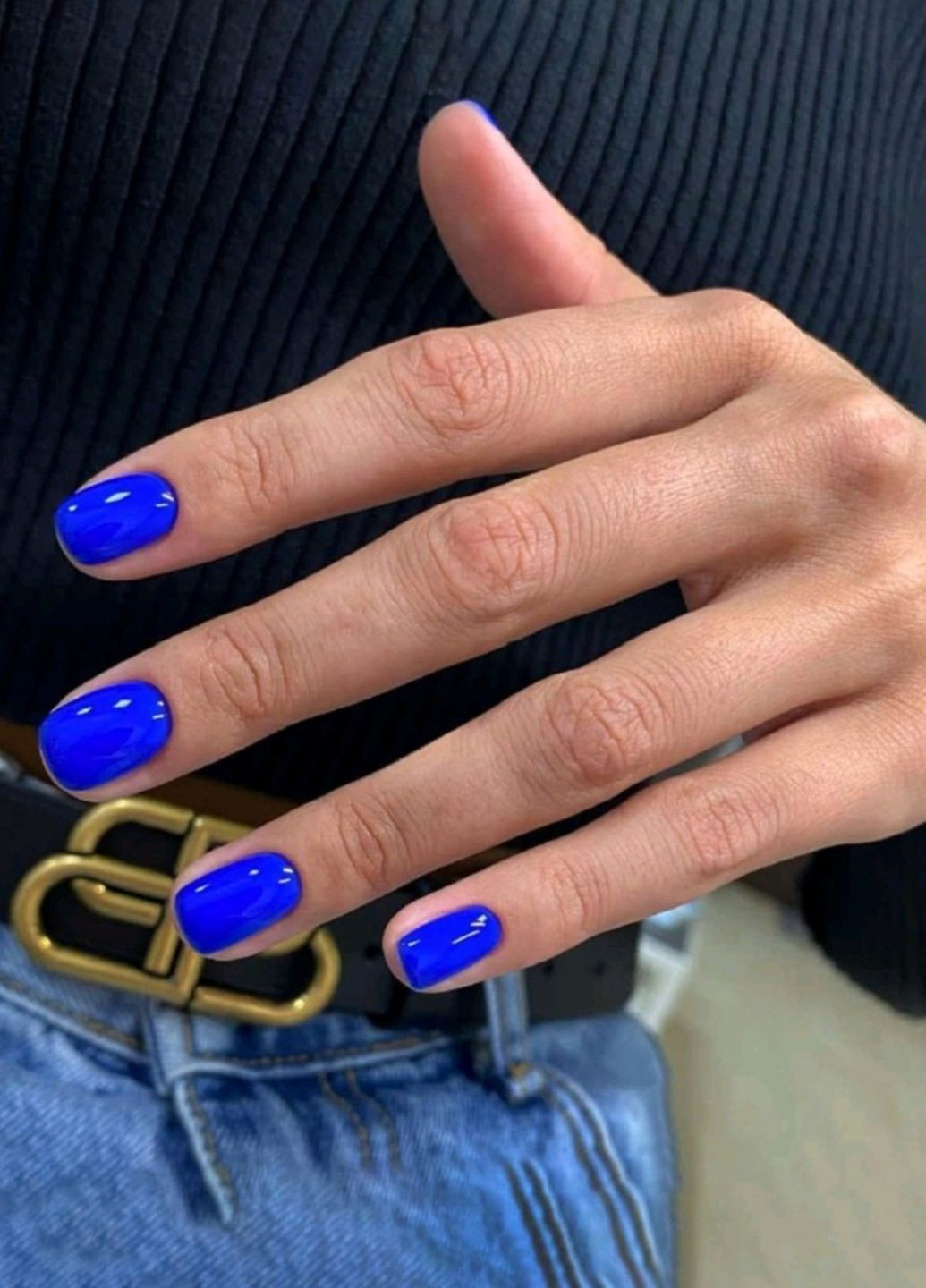Накладні нігті зі скотчем і пилочкою сині 24 шт 091 Nails (271986110)
